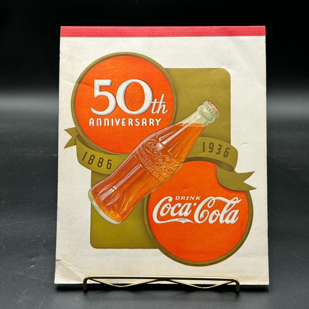 Rare Coca Cola 50th Anniversary notebook- Red and Gold